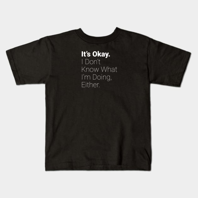 It's Okay I Don't Know What I'm Doing Either Simple Kids T-Shirt by DnlDesigns